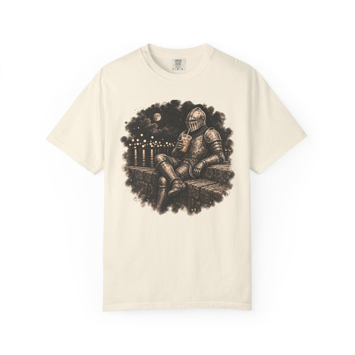 Off Duty Knight Iced Coffee Tee | Medieval Fantasy