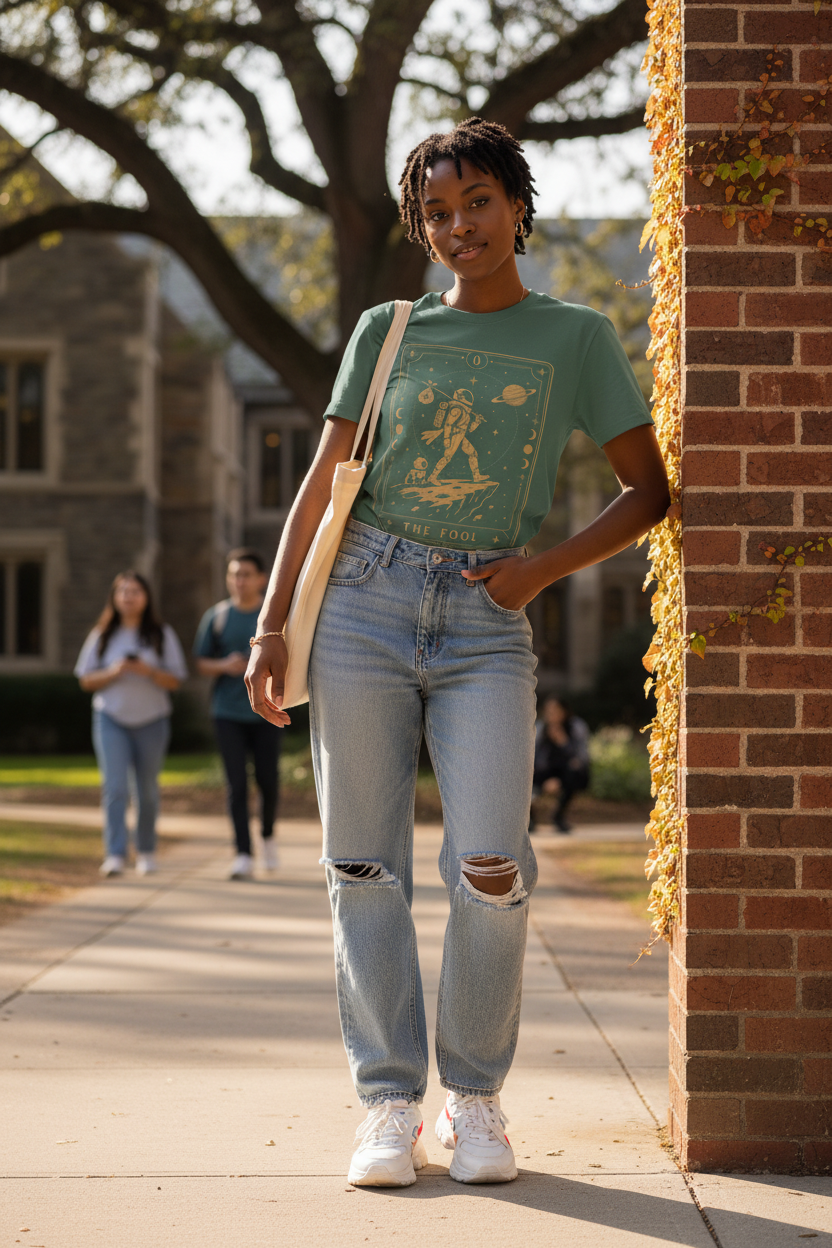 The Fool Tarot T-Shirt — Celestial Astronaut Comfort Colors Tee