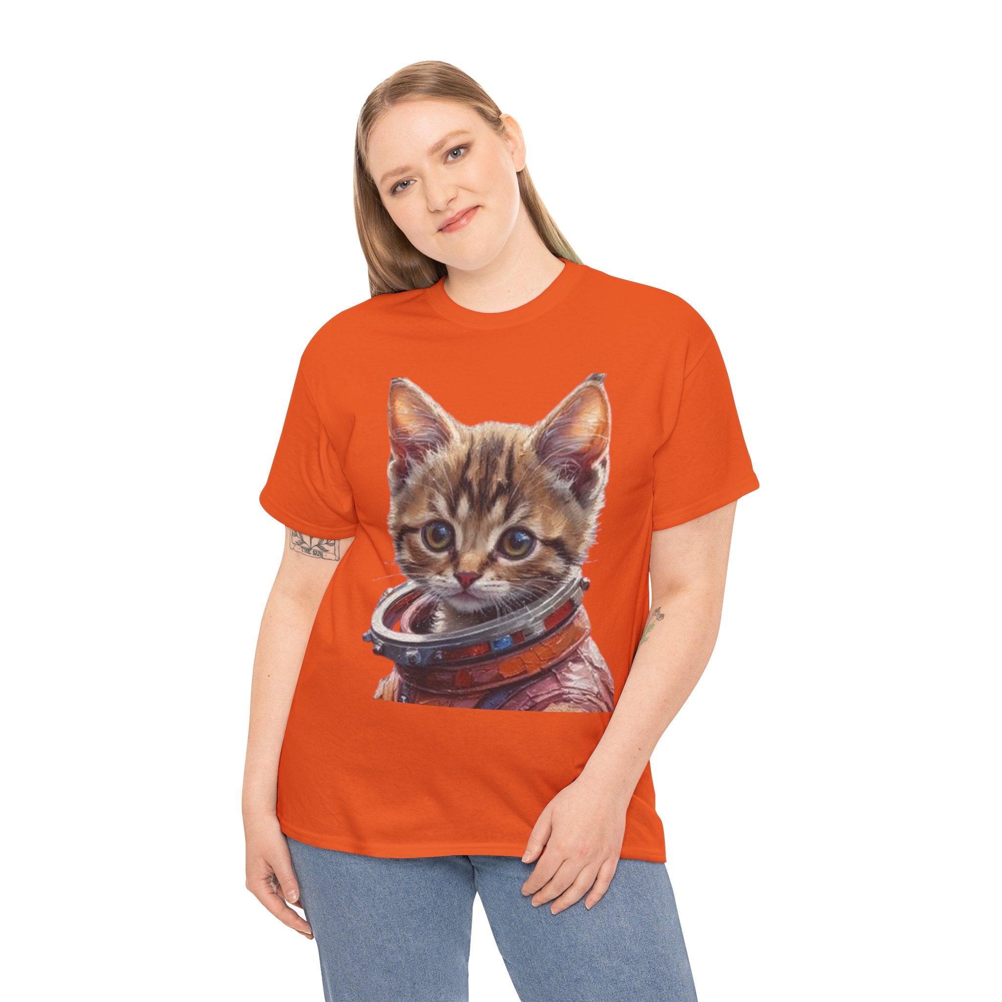 Astronaut Kitty Unisex Heavy Cotton Tee