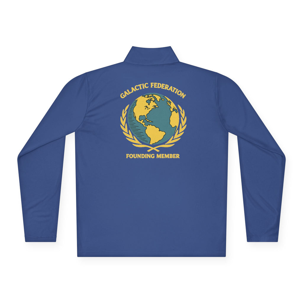 Galactic Federation Unisex Quarter-Zip Pullover - Comfortable, Stylish Outerwear for Outdoor Adventures - Mutantur Labs LLC