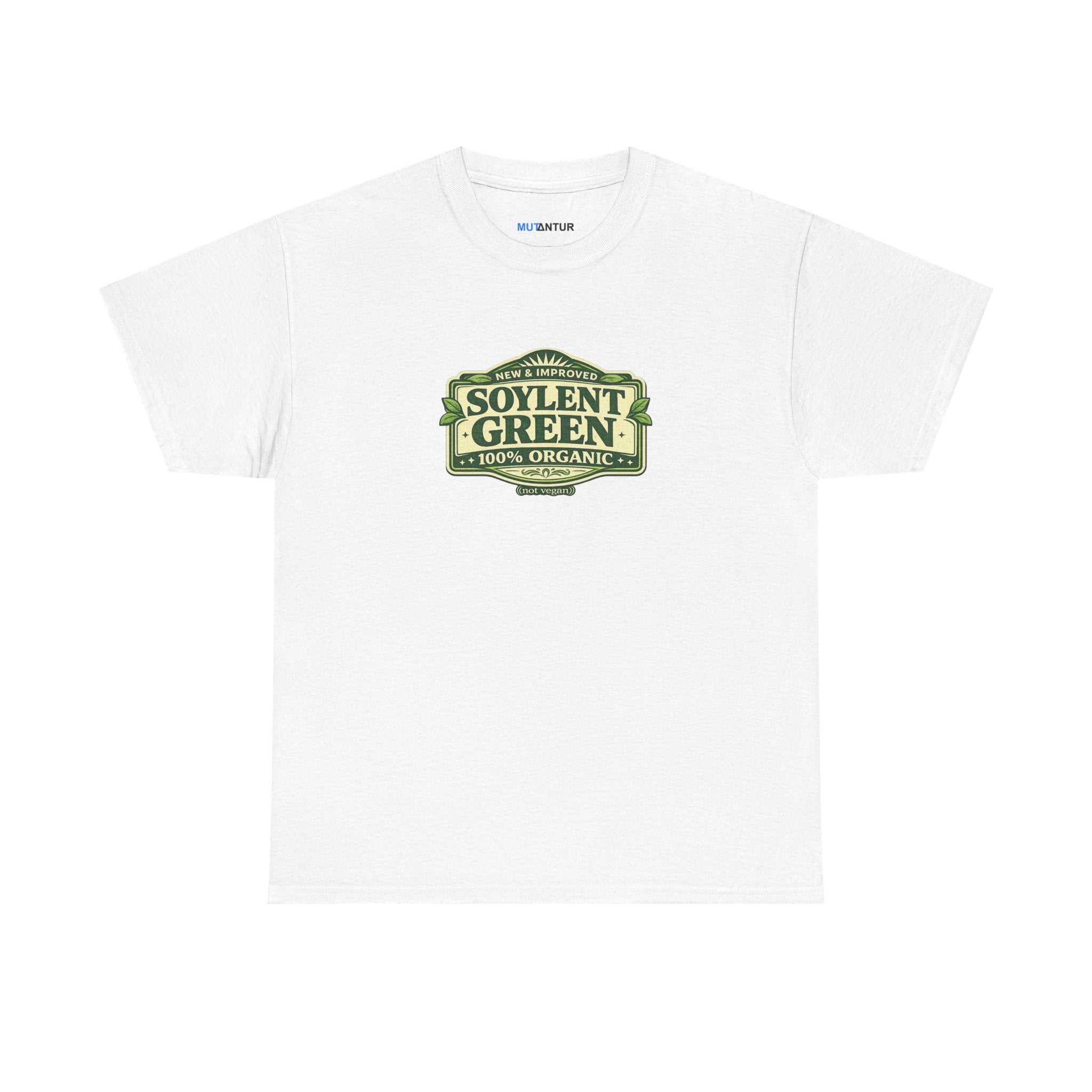 Soylent Green 100% Organic Mystery Ration T-Shirt — Funny Retro Dystopian Sci-Fi Parody Tee - Mutantur Labs LLC