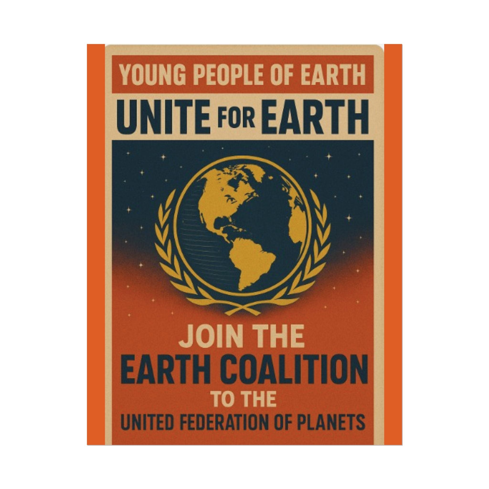 Vintage Earth Coalition Poster – Retro Sci-Fi Wall Art Gift for Space Fans - Mutantur Labs LLC