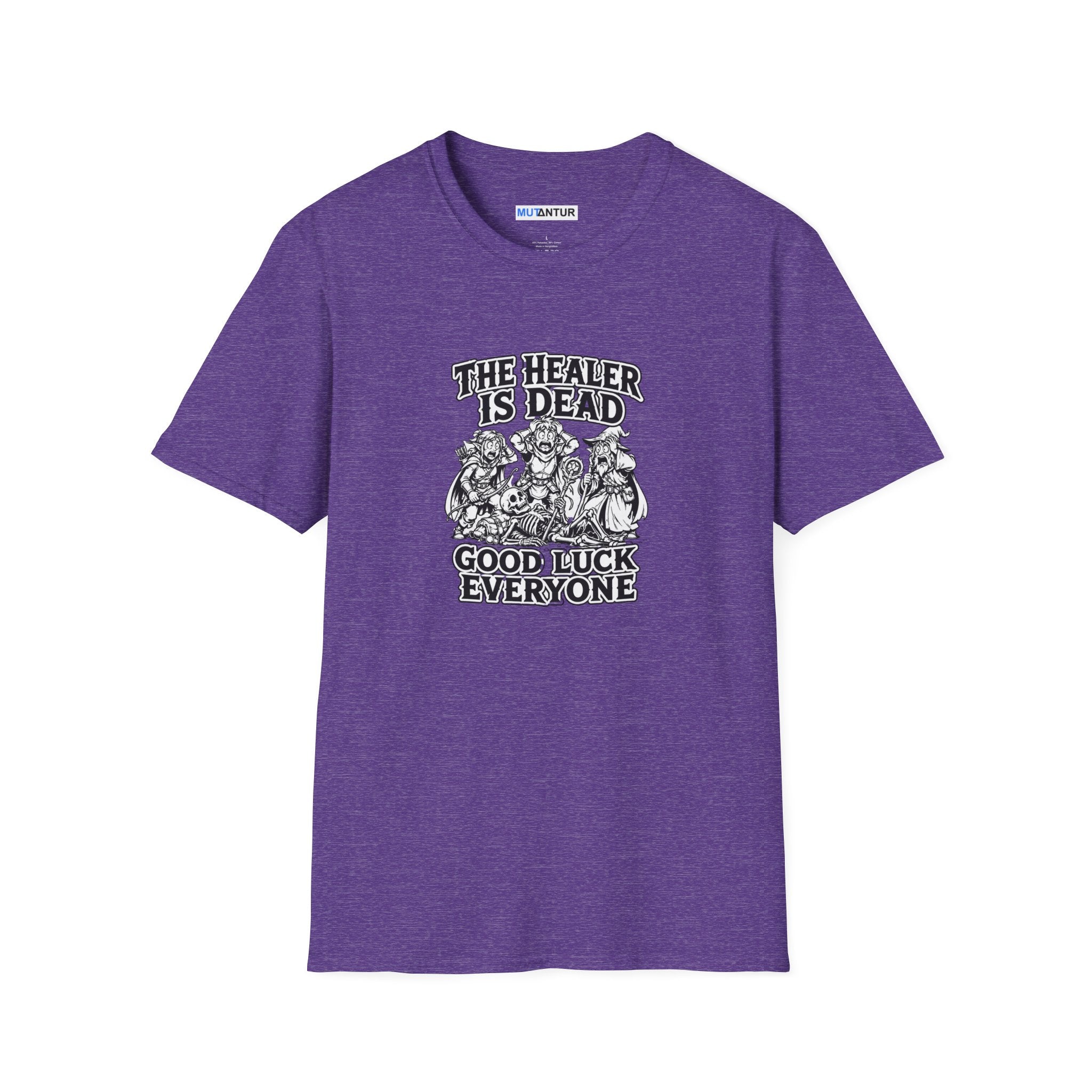 T-Shirt — "The Healer Is Dead" RPG Party Tee (Good Luck Everyone)