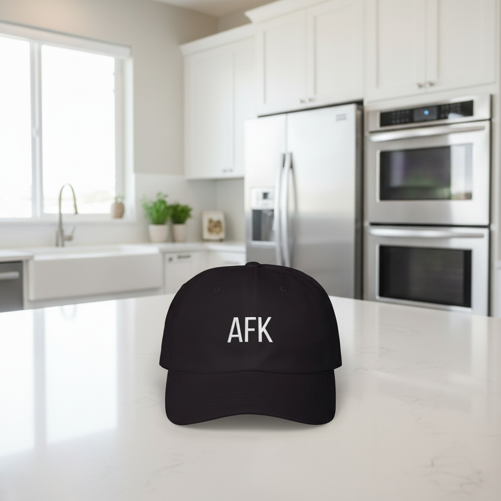 AFK embroidered gamer dad cap, front view