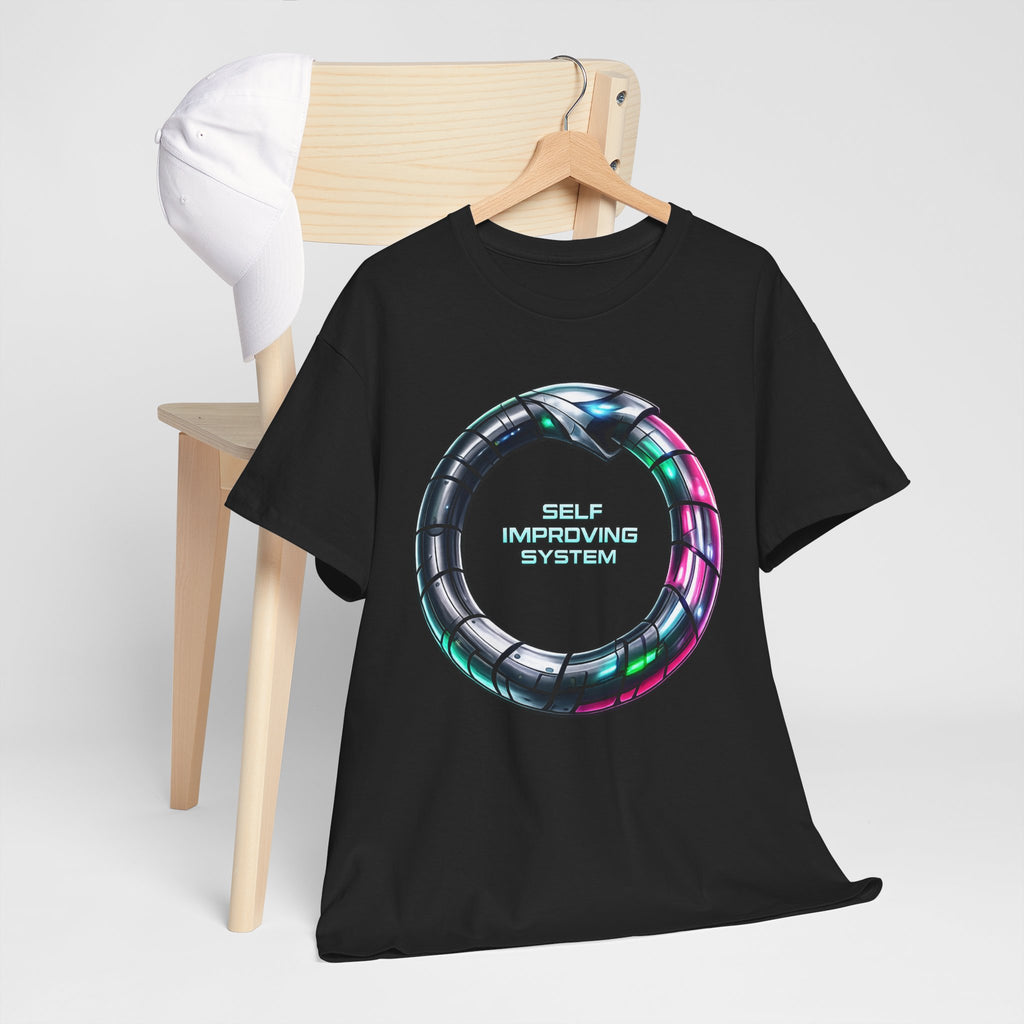 Self Improving System T-Shirt | Retro Futuristic Ouroboros Tee
