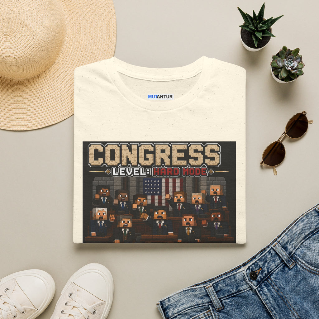 Congress Level: Hard Mode T-Shirt — Retro Pixel Political Game Tee