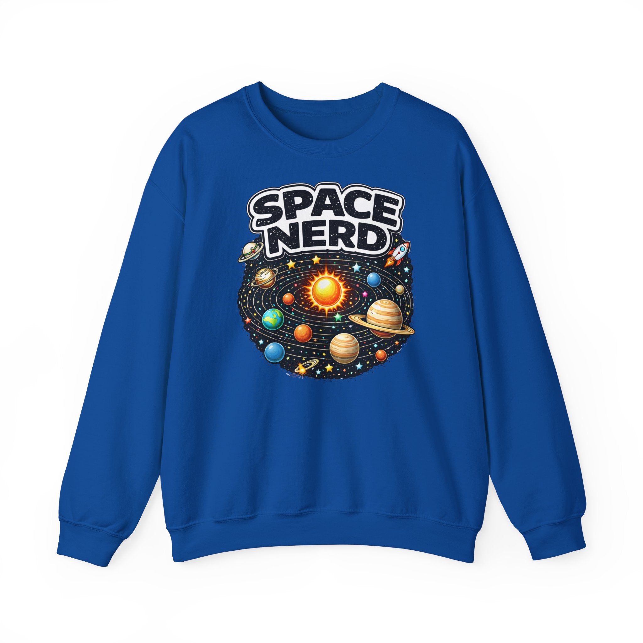 Space Nerd Sweatshirt — Retro Solar System Crewneck for Astronomy Lovers - Mutantur Labs LLC