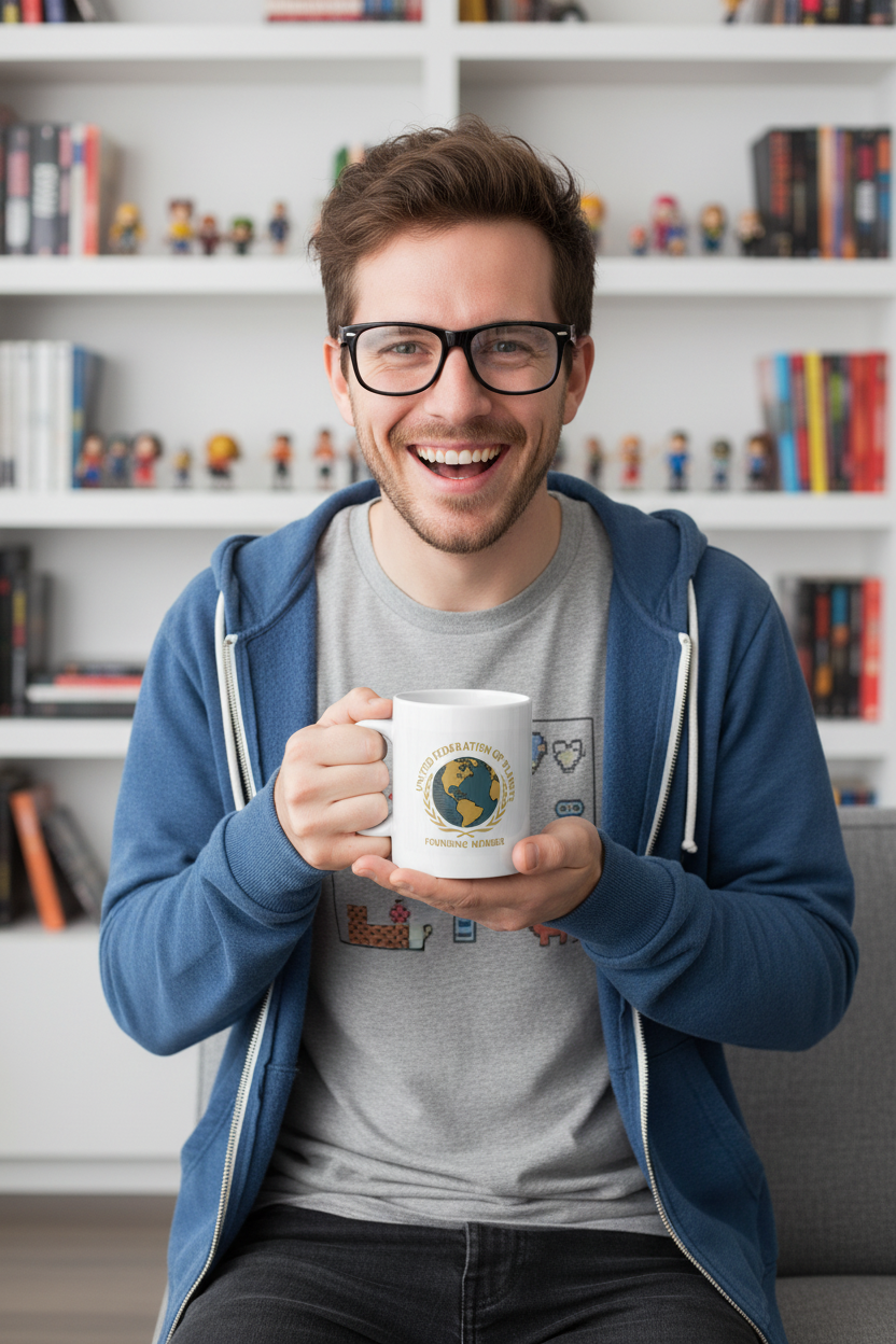Interstellar Federation Mug — Sci-Fi Inspired Ceramic Coffee Cup - Mutantur Labs LLC