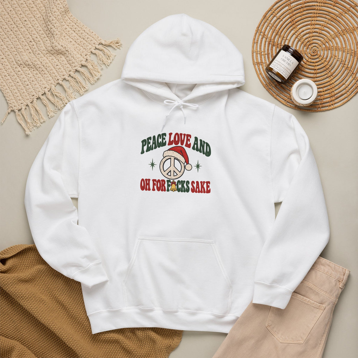 Peace Love And Oh For F*cks Sake Hoodie – Retro Peace Sign Graphic Pullover