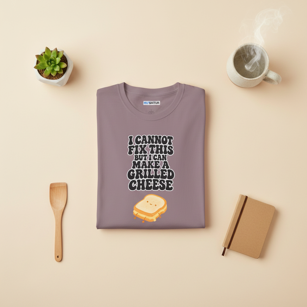 Grilled Cheese Therapy T-Shirt – "I Cannot Fix This But I Can Make a Grilled Cheese"