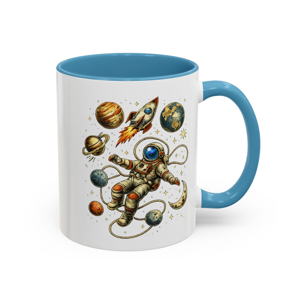 Astronaut in Space Coffee Mug | Rocket Planets Solar System - Mutantur Labs LLC