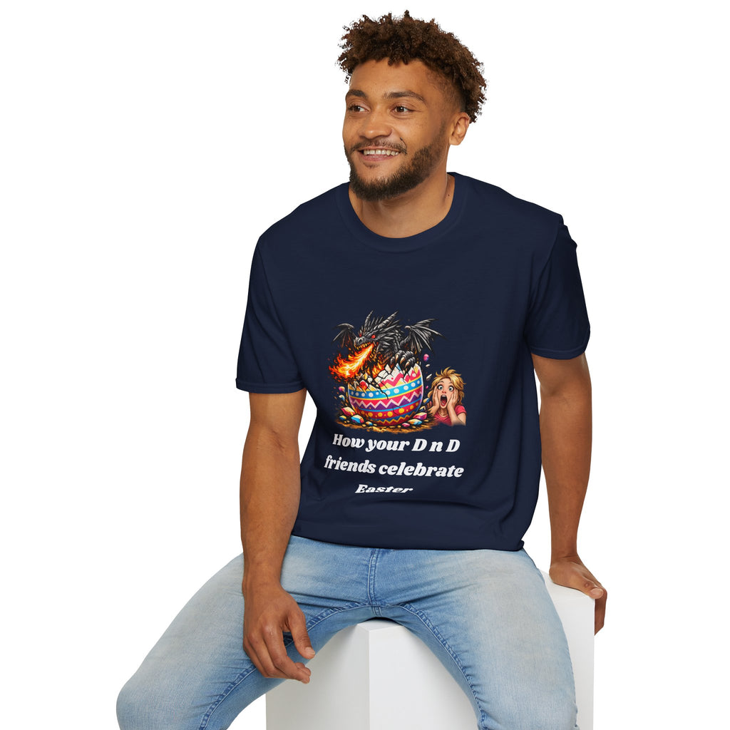 Dragon roasting Easter egg T-Shirt | How your DnD friends celebrate Easter - Mutantur Labs LLC