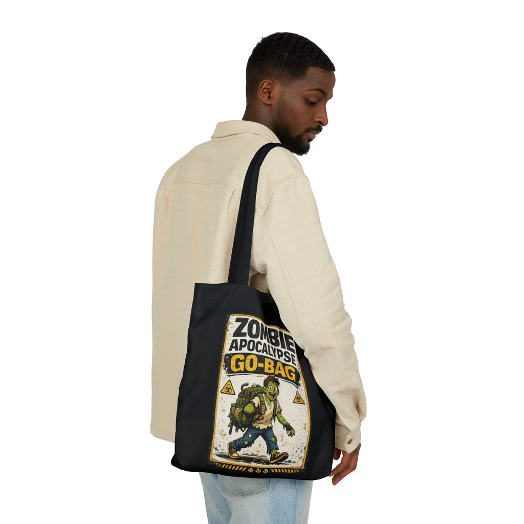 Zombie Apocalypse Go-Bag Tote Bag | Retro Survival Graphic - Mutantur Labs LLC