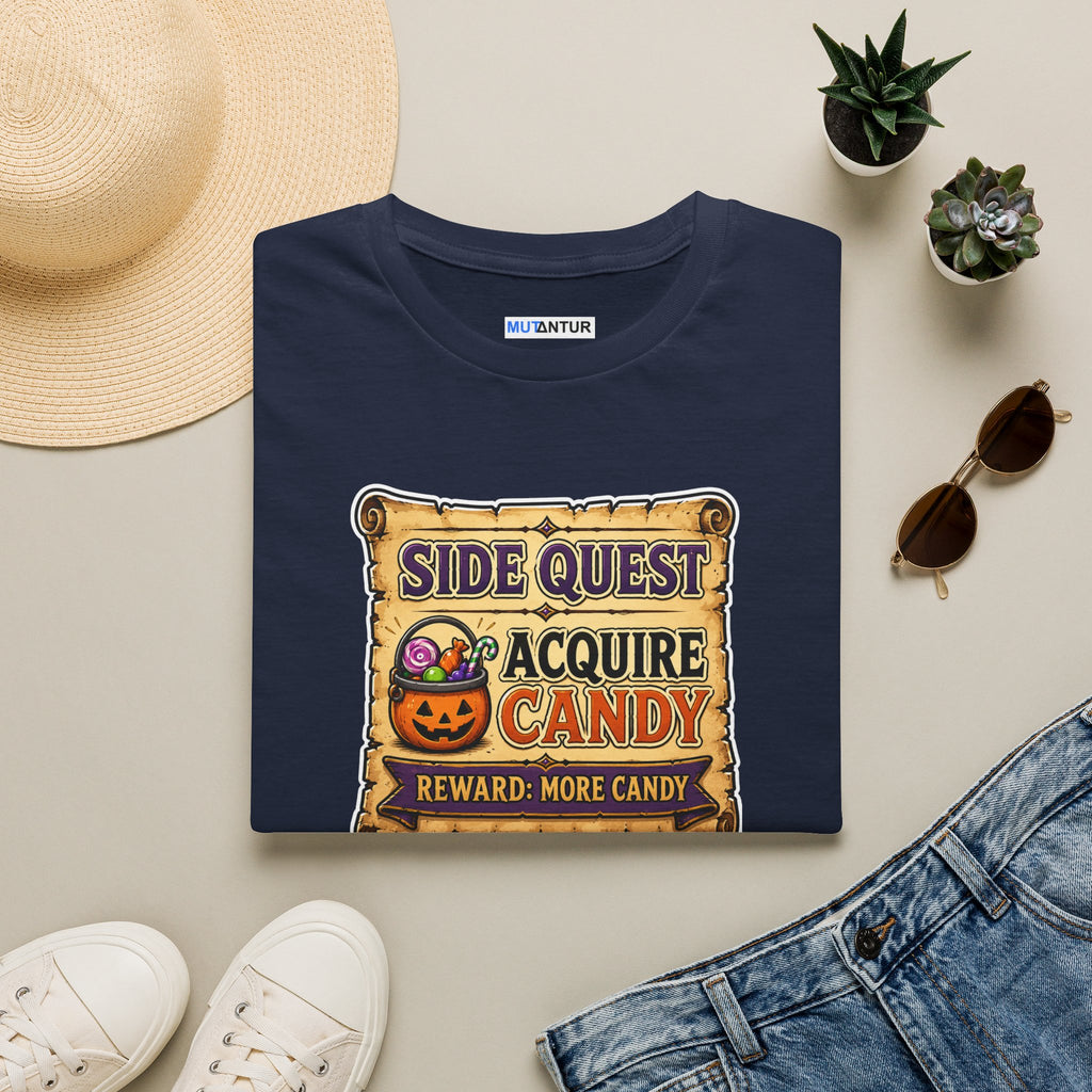 Halloween 'Side Quest: Acquire Candy' T-Shirt — Funny Gamer Pumpkin Candy Tee