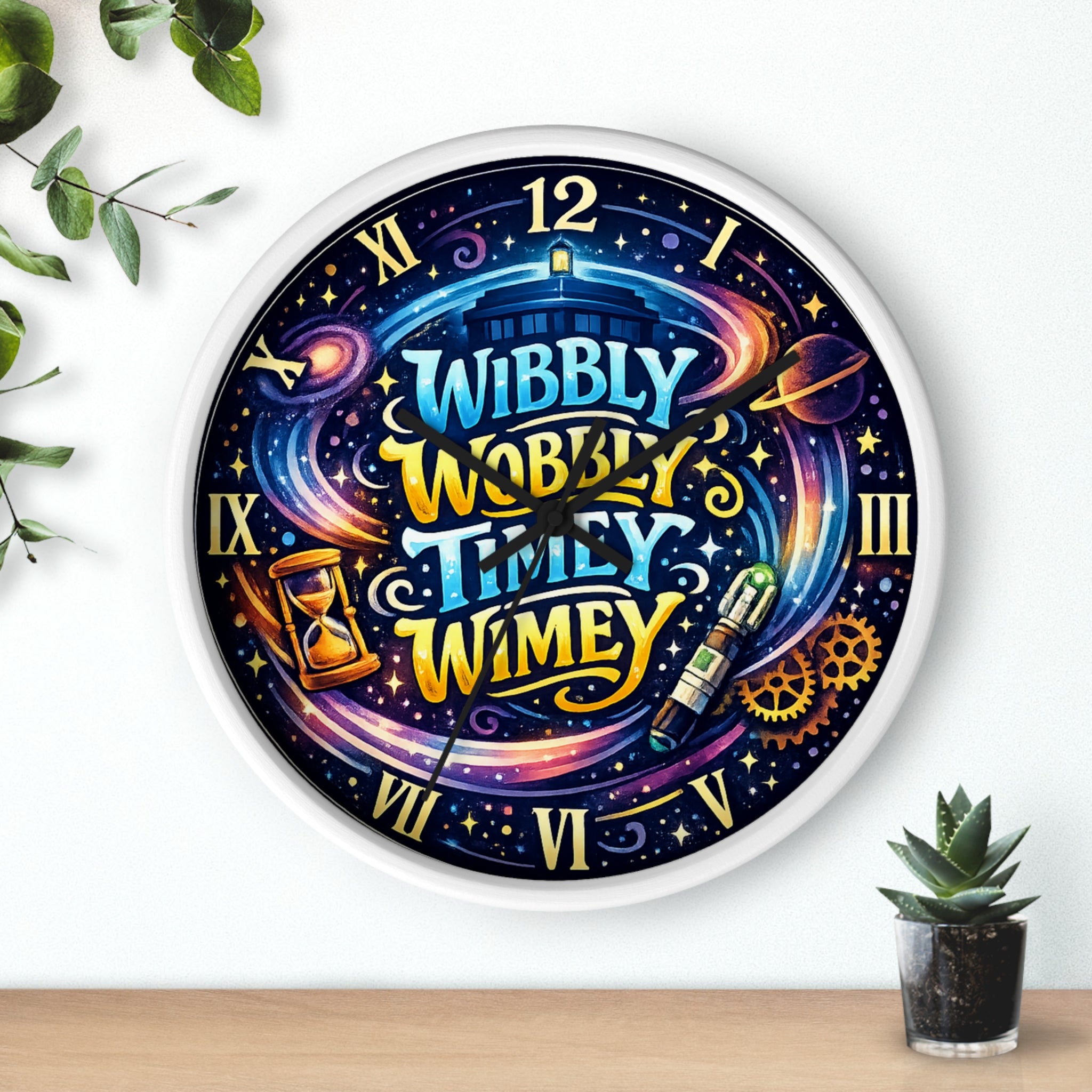 Wibbly Wobbly Timey Wimey Wall Clock — Doctor Who Inspired Galaxy Clock - Mutantur Labs LLC