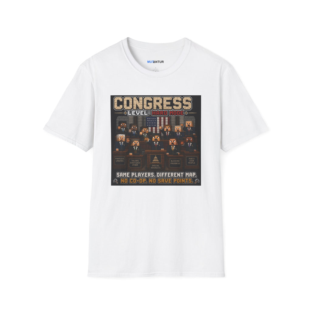 white T shirt with Retro-inspired "All Systems Nominal" graphic Congress : Level Hard Same Players Different Map No Co Op No Save points