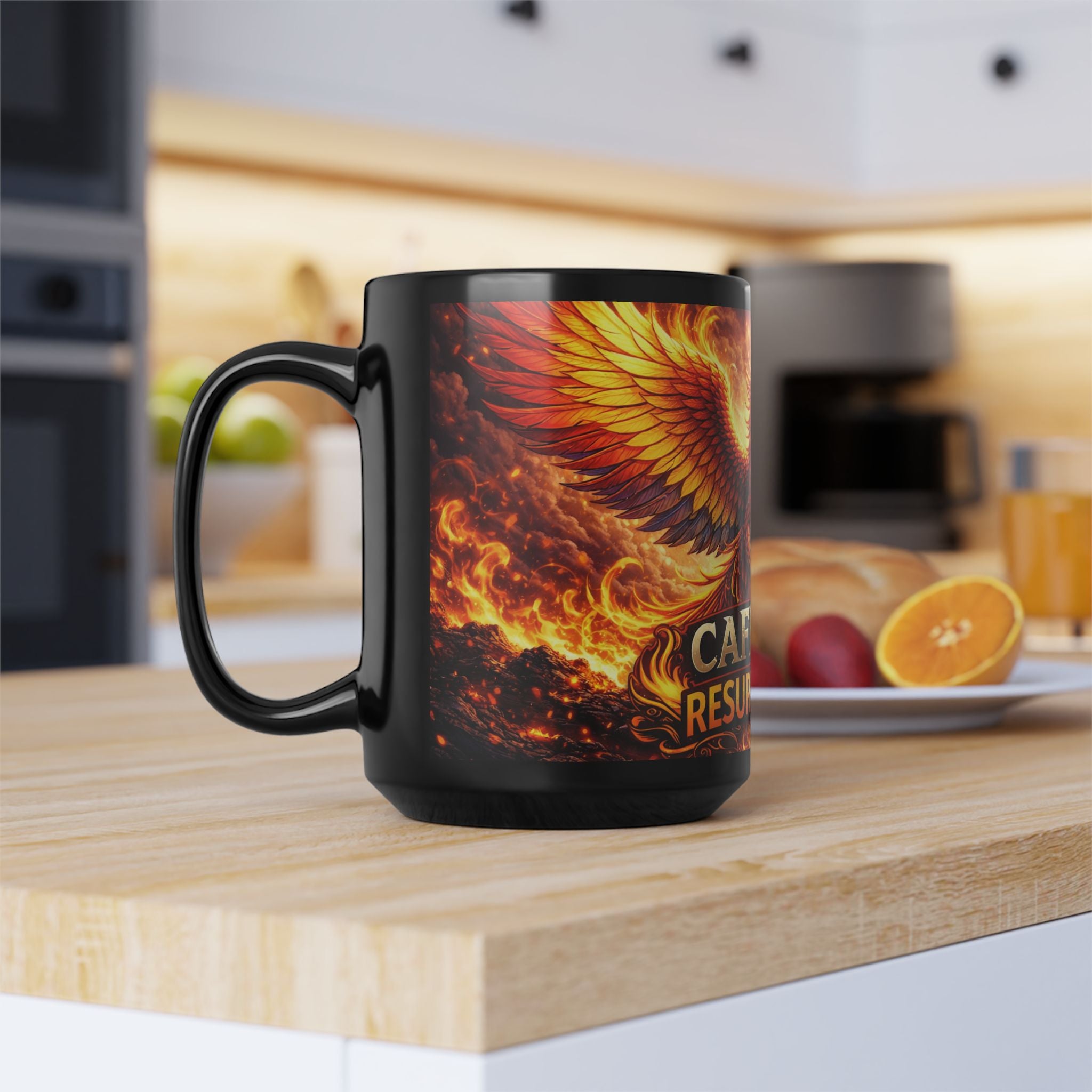 Caffeine Resurrection Mug – 15oz Phoenix Coffee Cup, Funny Rebirth Coffee Mug - Mutantur Labs LLC