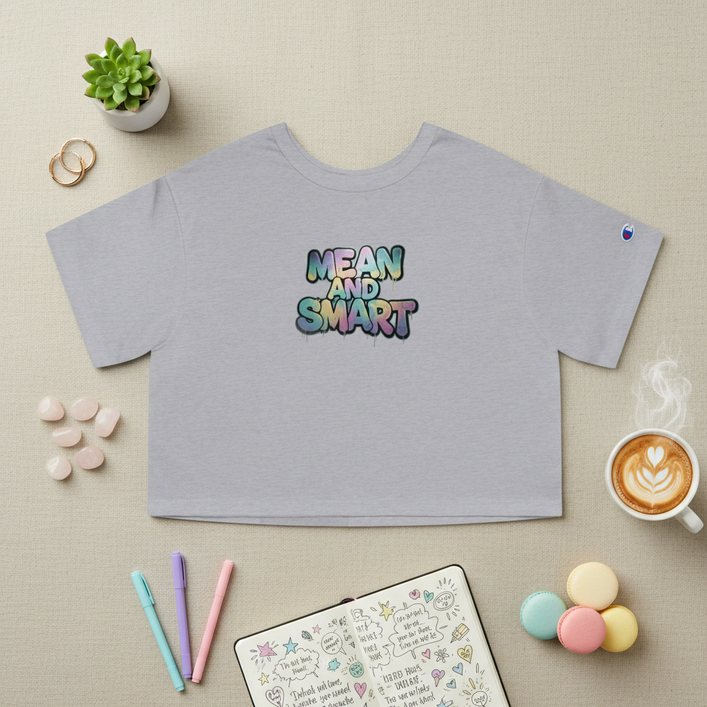 Mean and Smart graphic cropped T-Shirt
