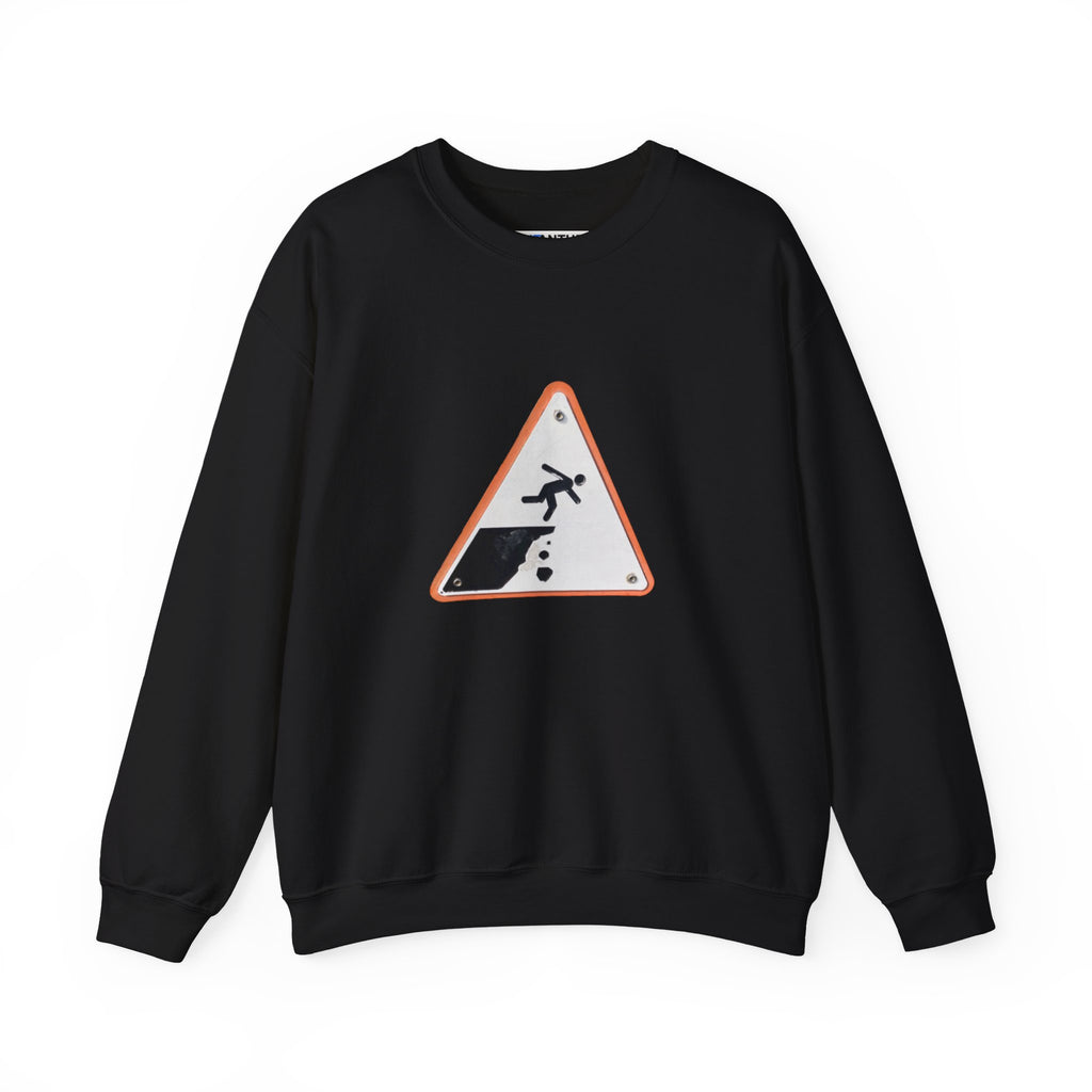 Irish Cliff Edge Warning sign funny Graphic Crewneck Sweatshirt - Mutantur Labs LLC