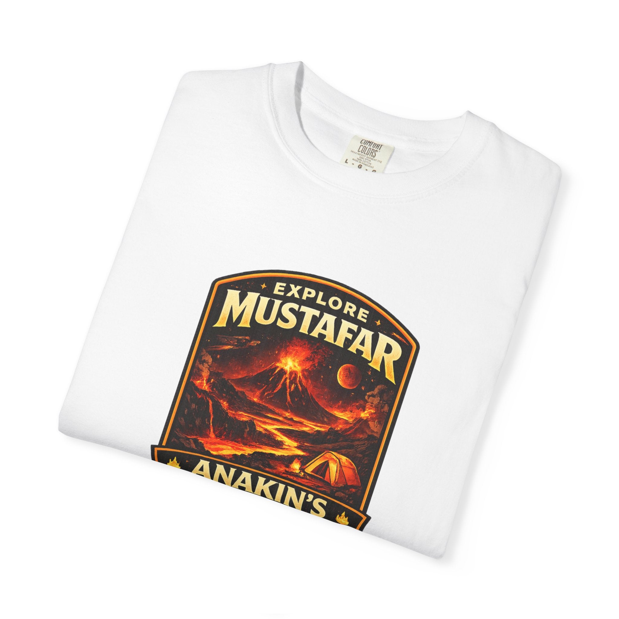 Mustafar Adventure T-Shirt — "Explore Mustafar: Anakin’s Camping & Tours" Graphic Tee - Mutantur Labs LLC