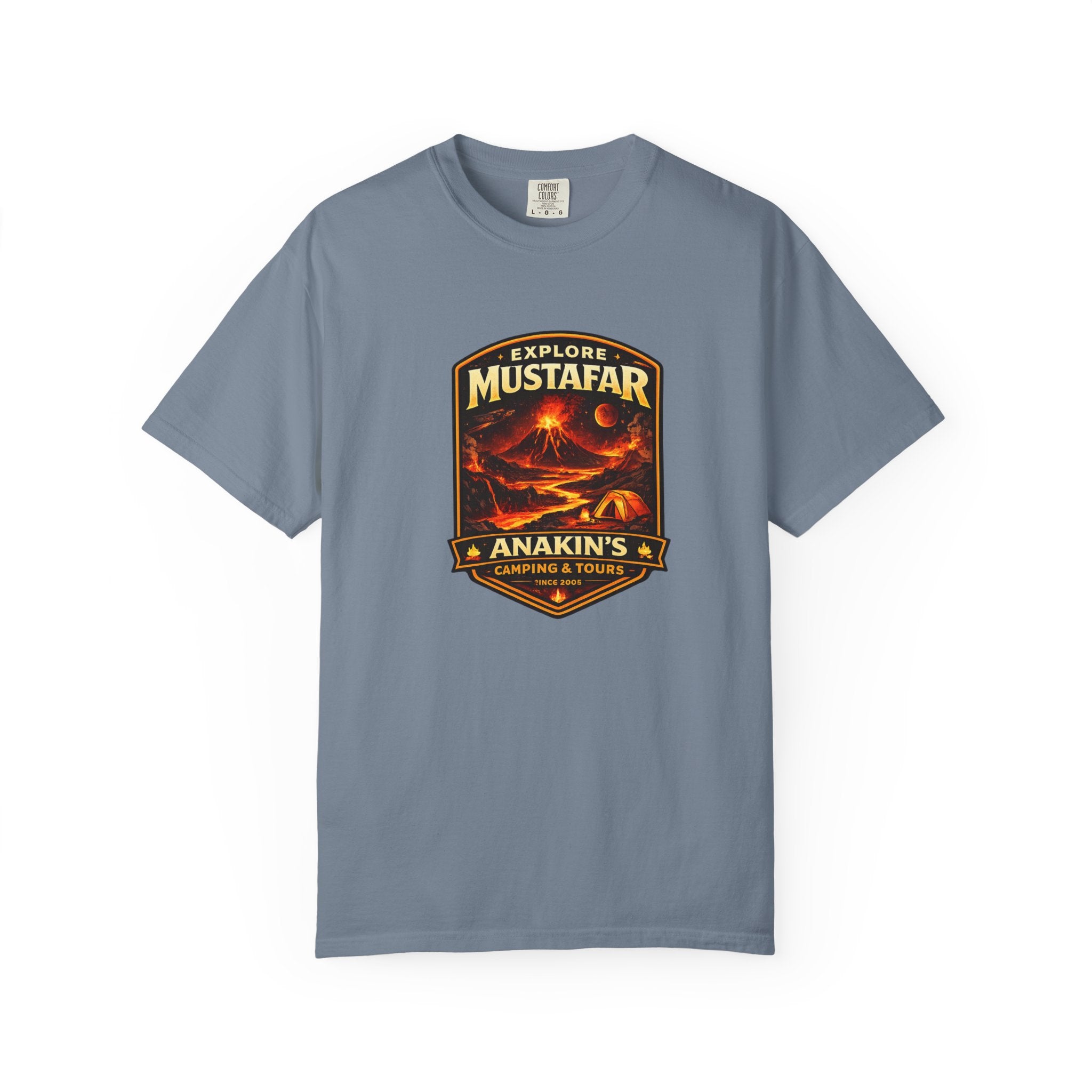 Mustafar Adventure T-Shirt — "Explore Mustafar: Anakin’s Camping & Tours" Graphic Tee - Mutantur Labs LLC