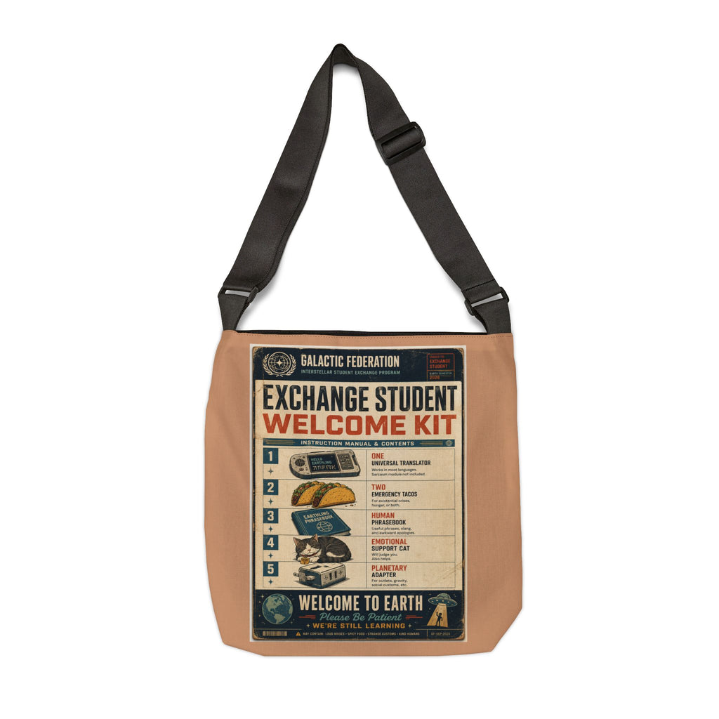 Exchange Student Welcome Kit Tote Bag — Retro Space Travel Poster Design