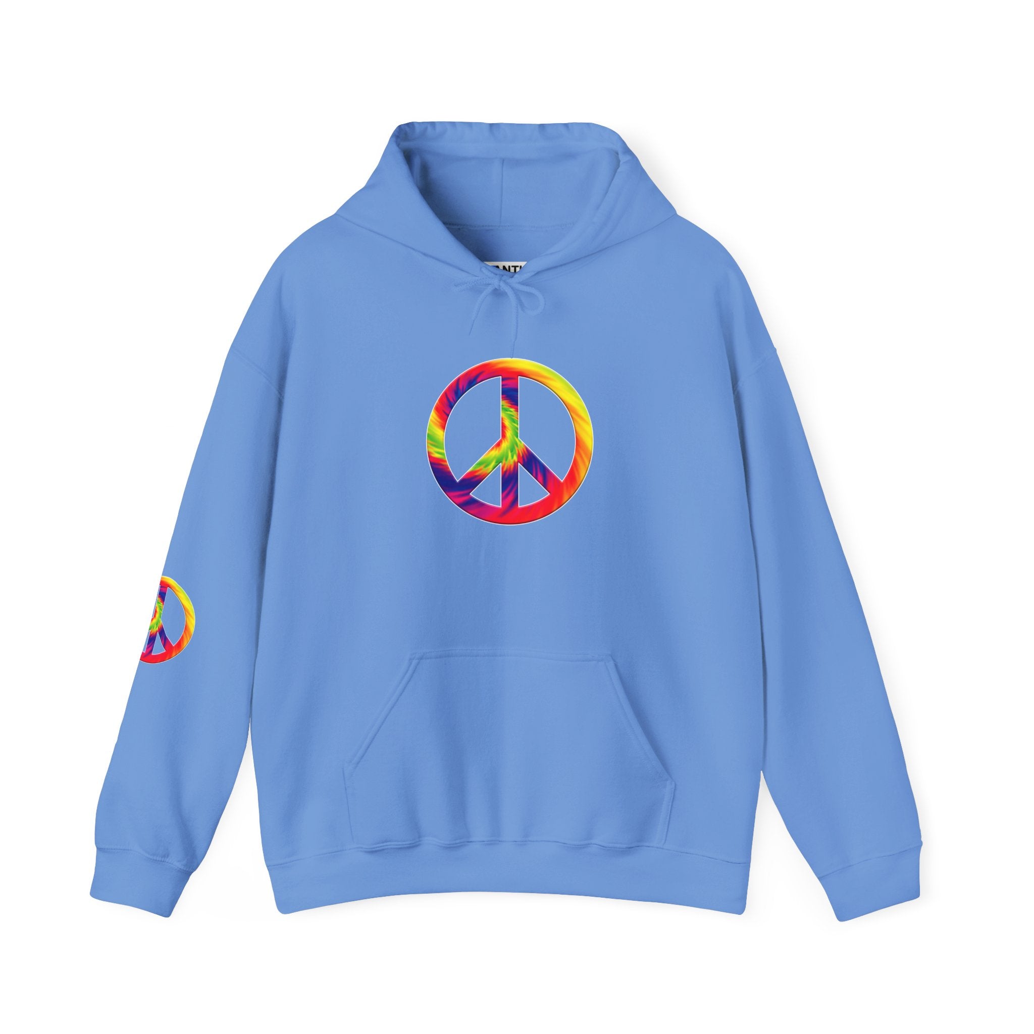 Tie-Dye Peace Sign Hoodie — Rainbow Hippie Peace Symbol Pullover - Mutantur Labs LLC