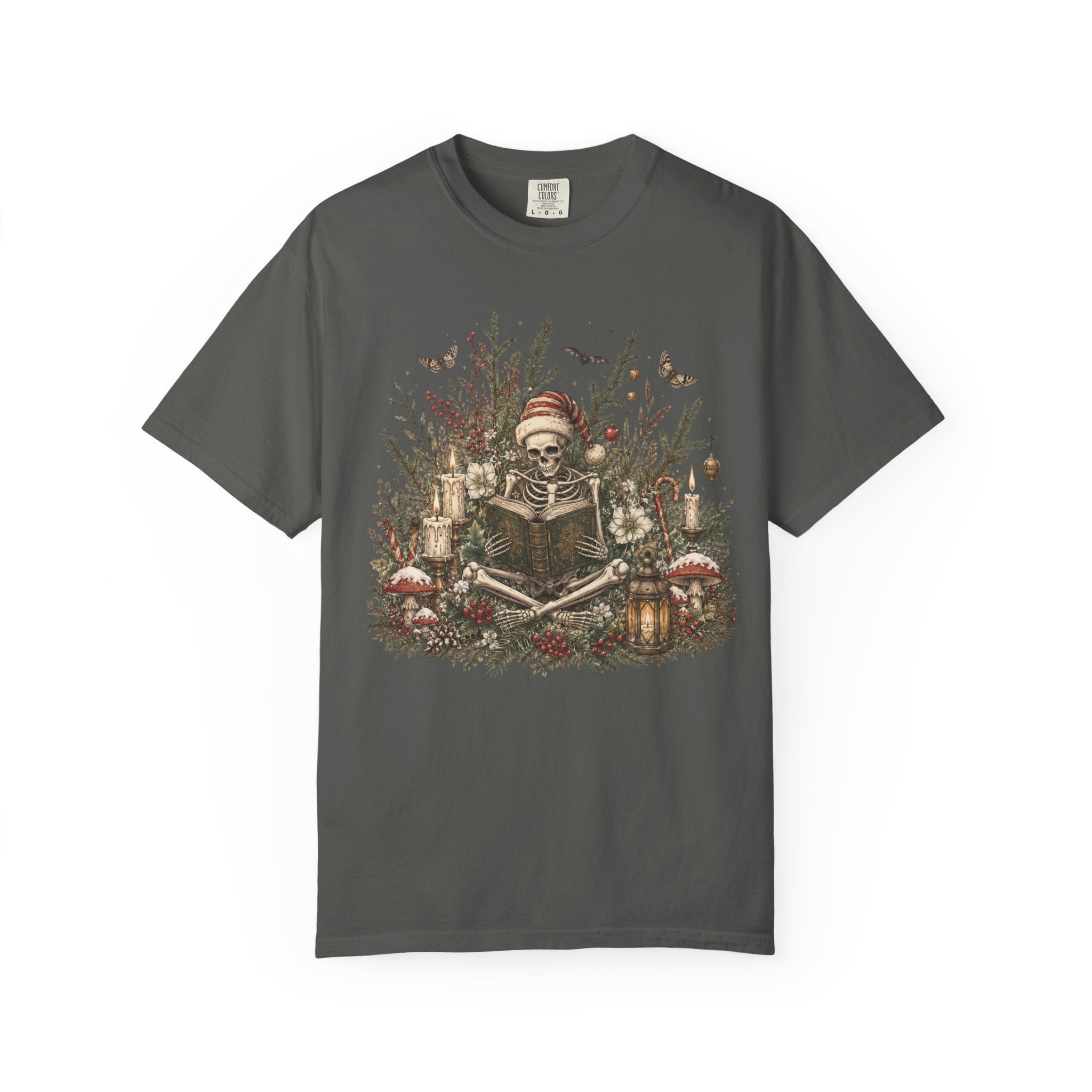 Skeleton Santa Holiday T-Shirt — Festive Gothic Christmas Comfort Colors Tee