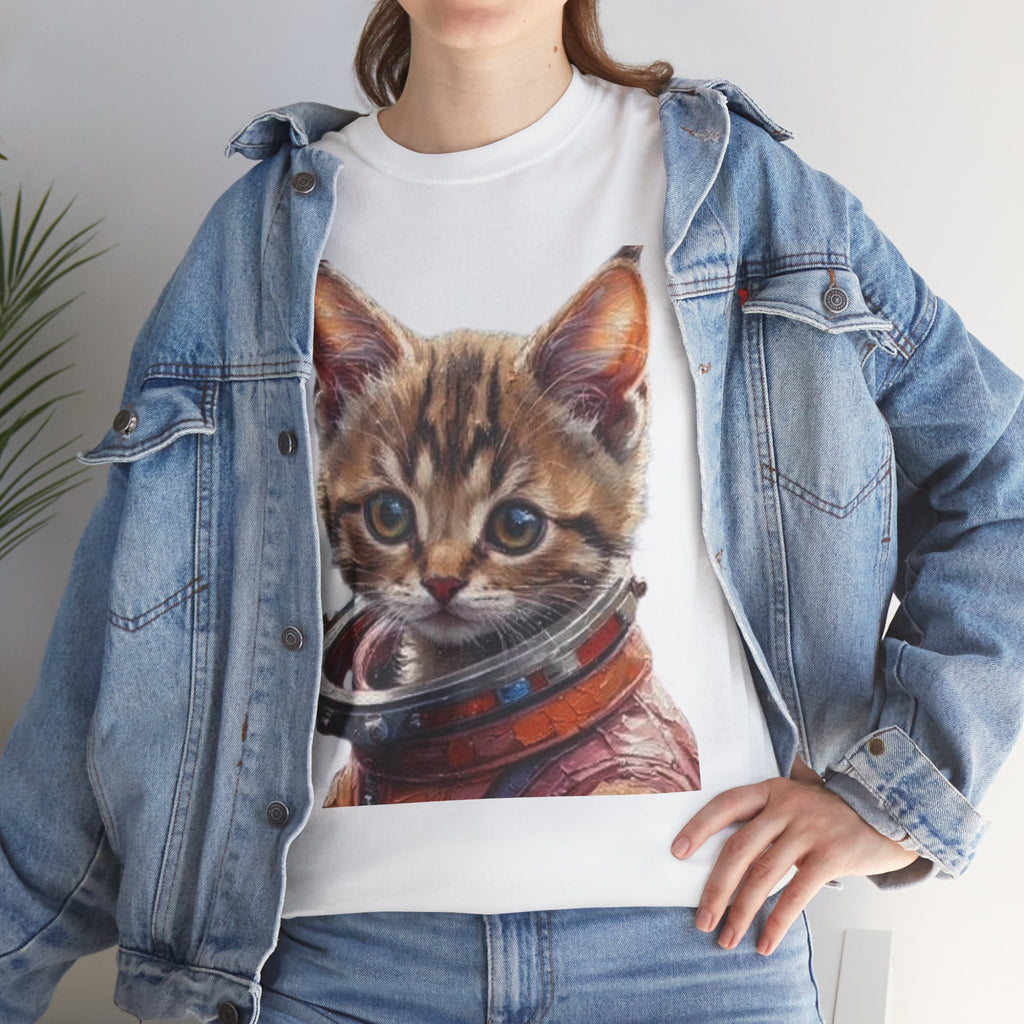 Astronaut Kitty Unisex Heavy Cotton Tee - Mutantur Labs LLC