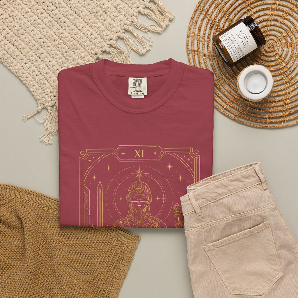 Justice Tarot T-Shirt — Future Arcana Comfort Colors Graphic Tee