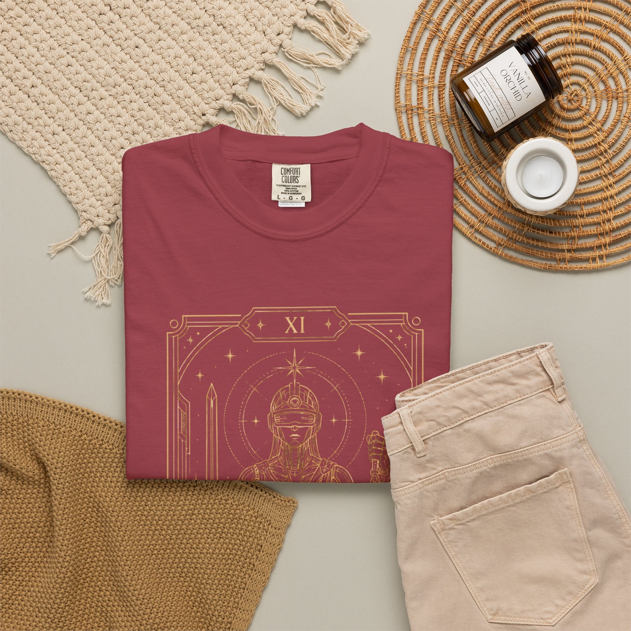 Justice Tarot T-Shirt — Future Arcana Comfort Colors Graphic Tee