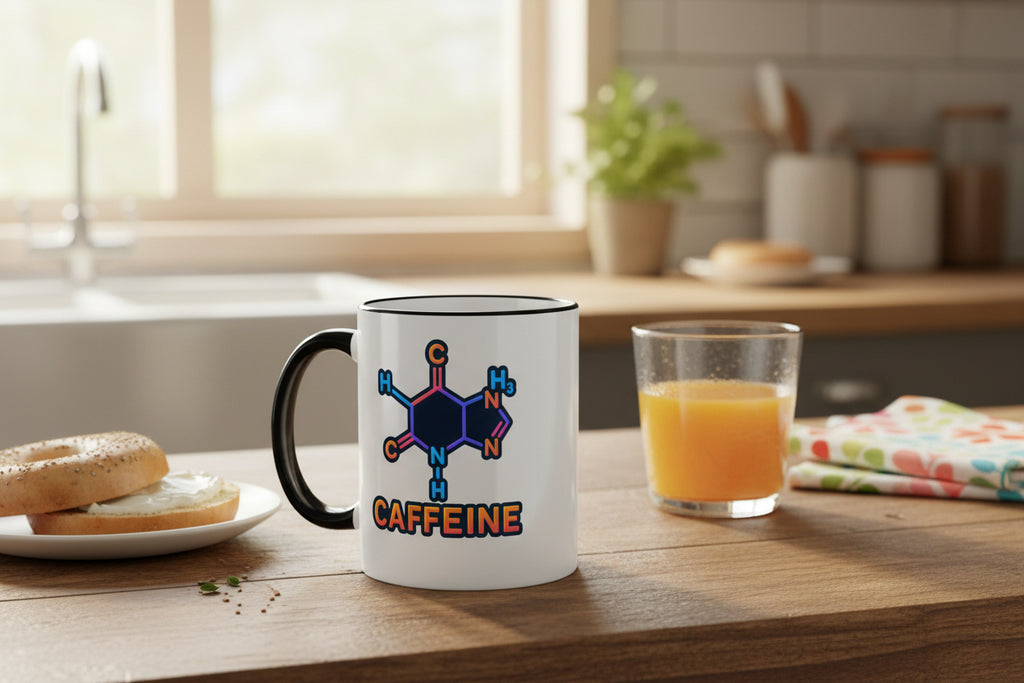 Caffeine Mug | Accent Rim and Handle Coffee Cup - Mutantur Labs LLC