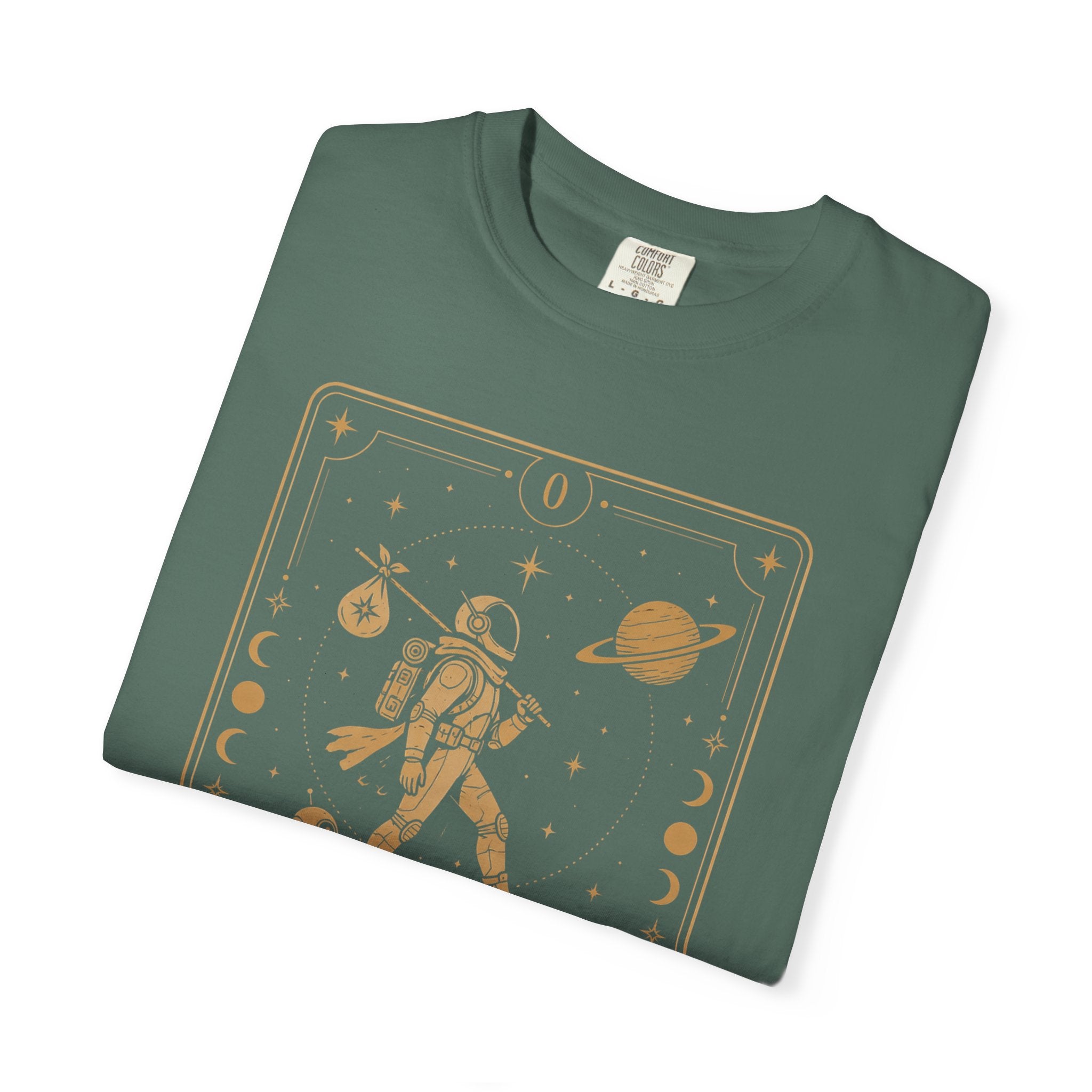 The Fool Tarot Card T-Shirt — Celestial Astronaut Comfort Colors Tee