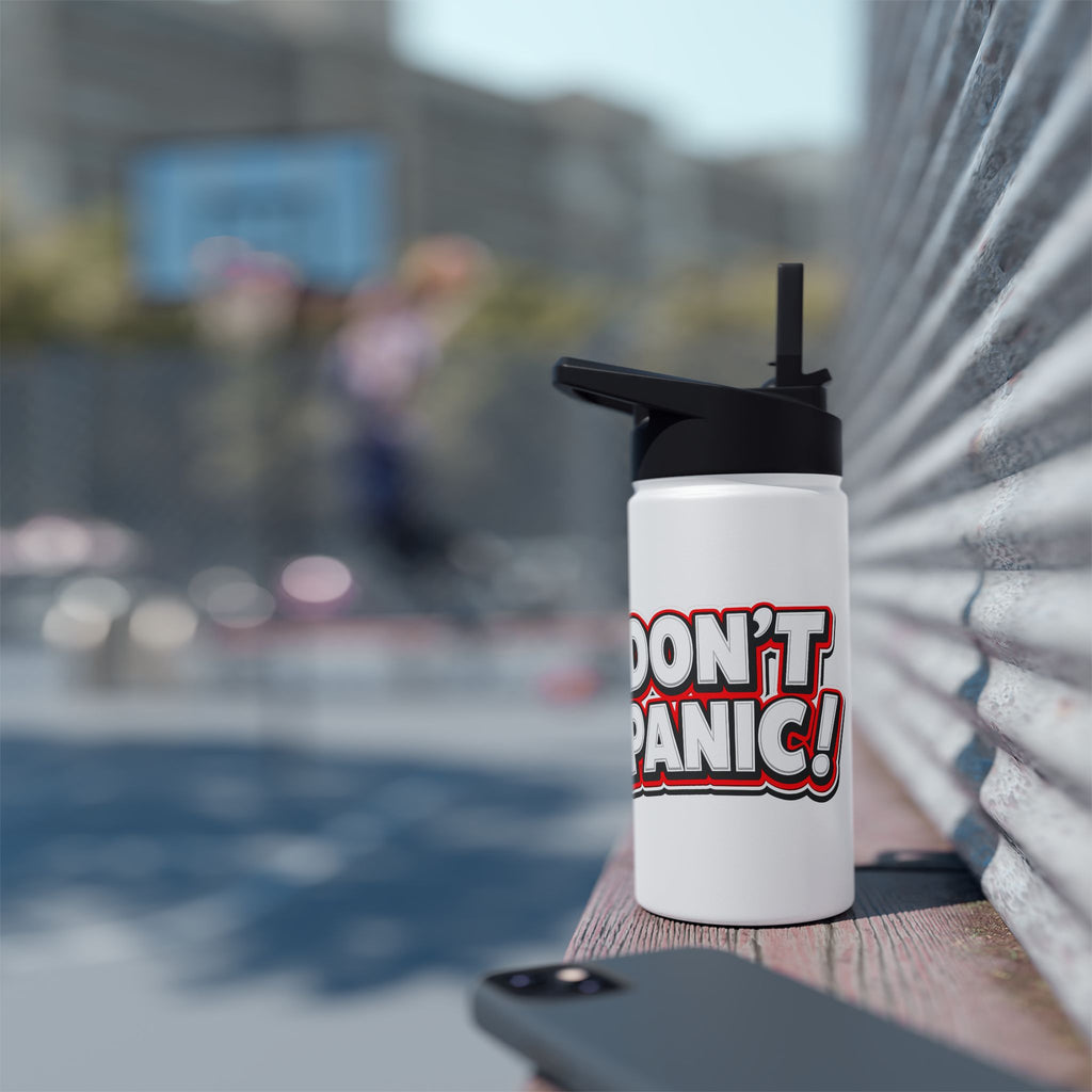 Don’t Panic Stainless Steel Water Bottle — Funny Retro Graphic Insulated Bottle - Mutantur Labs LLC
