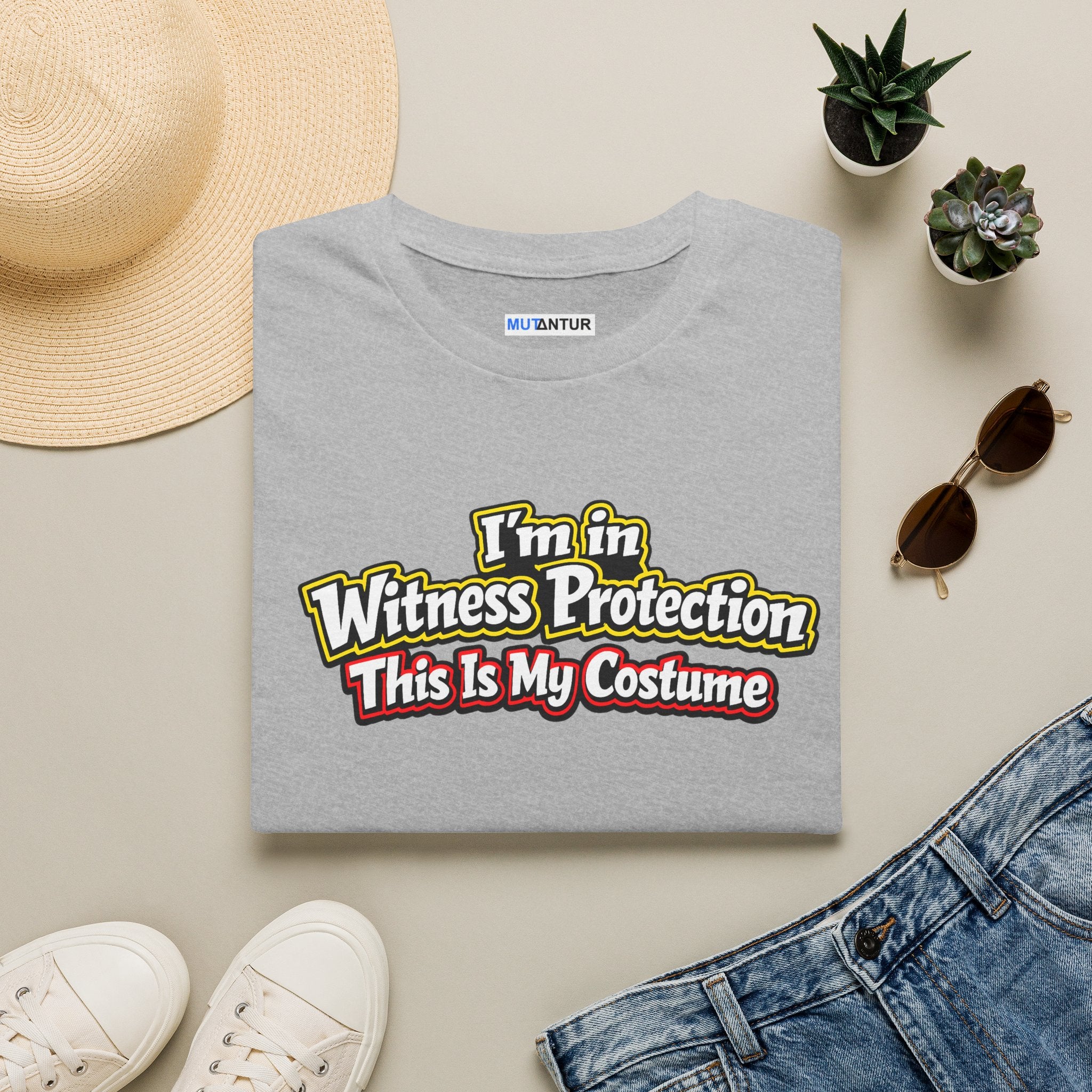 Witness Protection Costume T-Shirt — "I'm in Witness Protection This Is My Costume" Funny Halloween Graphic Tee