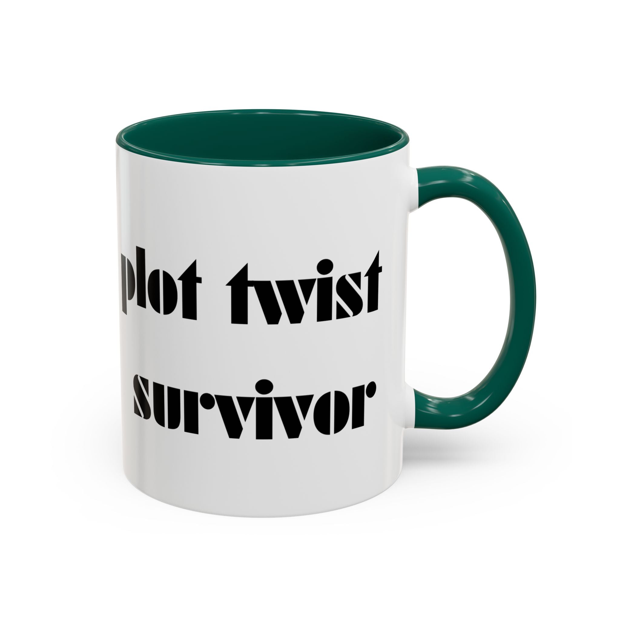 Plot Twist Survivor Accent Mug — Funny Resilience Coffee Cup 11oz