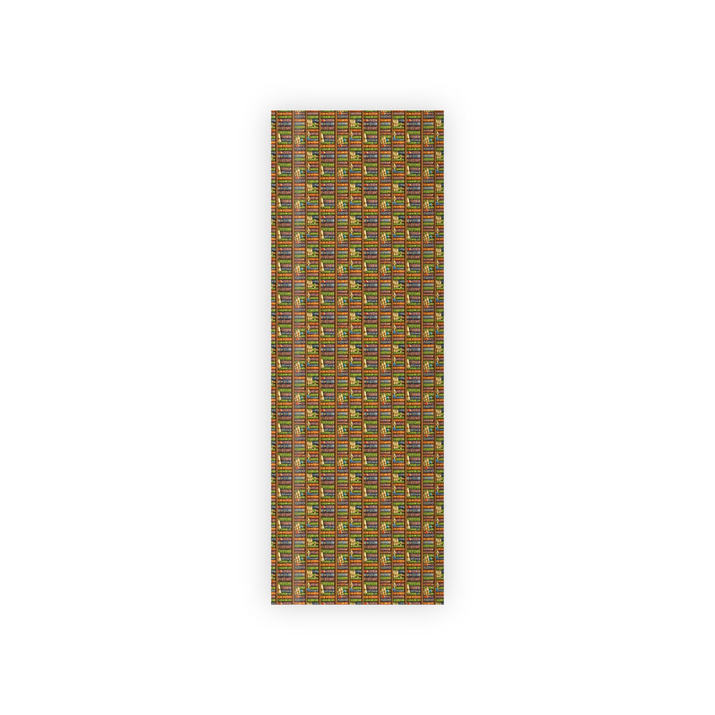 Booklover Gift Wrap Roll — Library Bookshelf Pattern Wrapping Paper