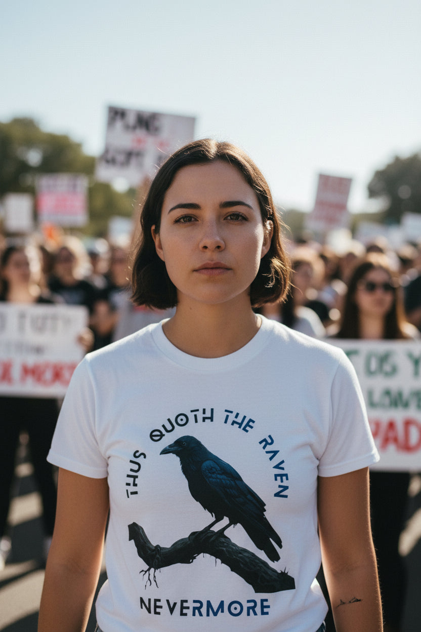 Quoth the Raven Nevermore T-shirt | Poe Literary Raven Tee - Mutantur Labs LLC