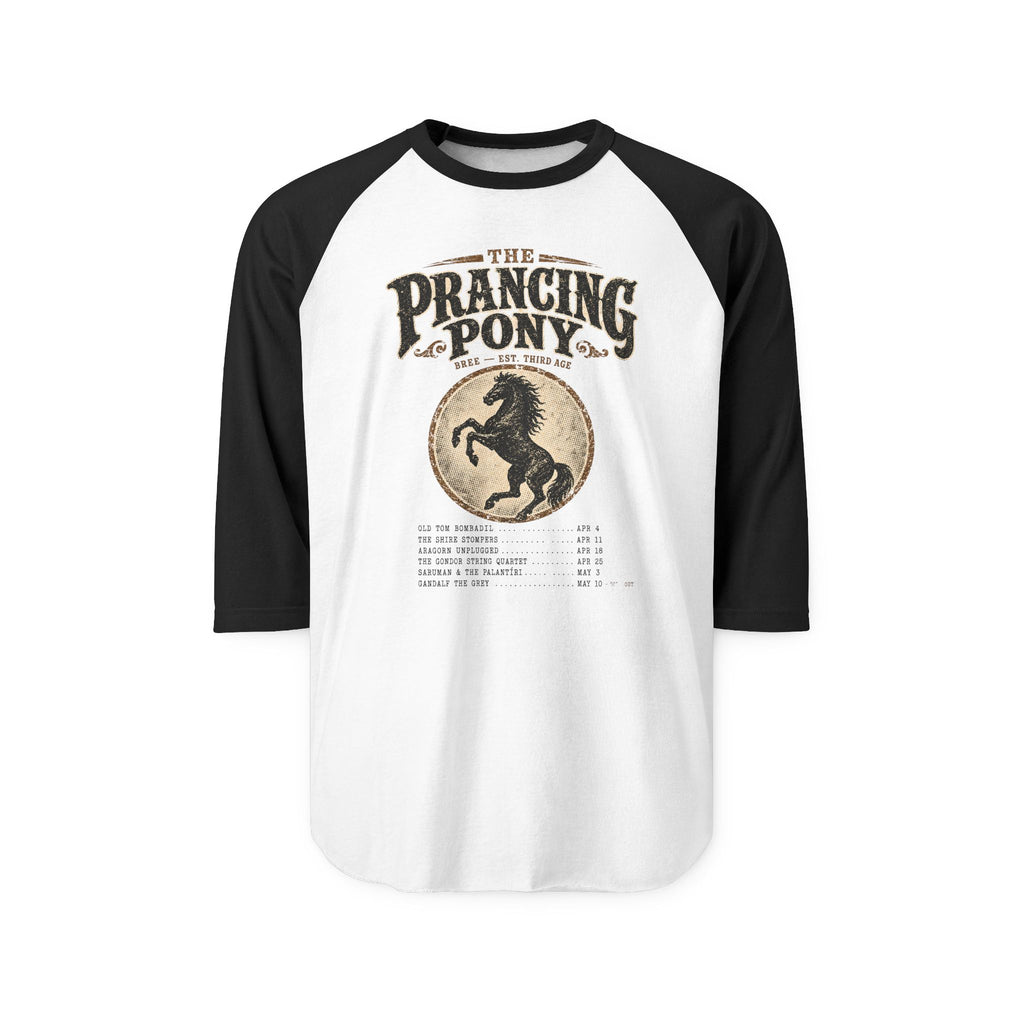 Prancing Pony Raglan Shirt — Vintage Middle-Earth Concert Tee