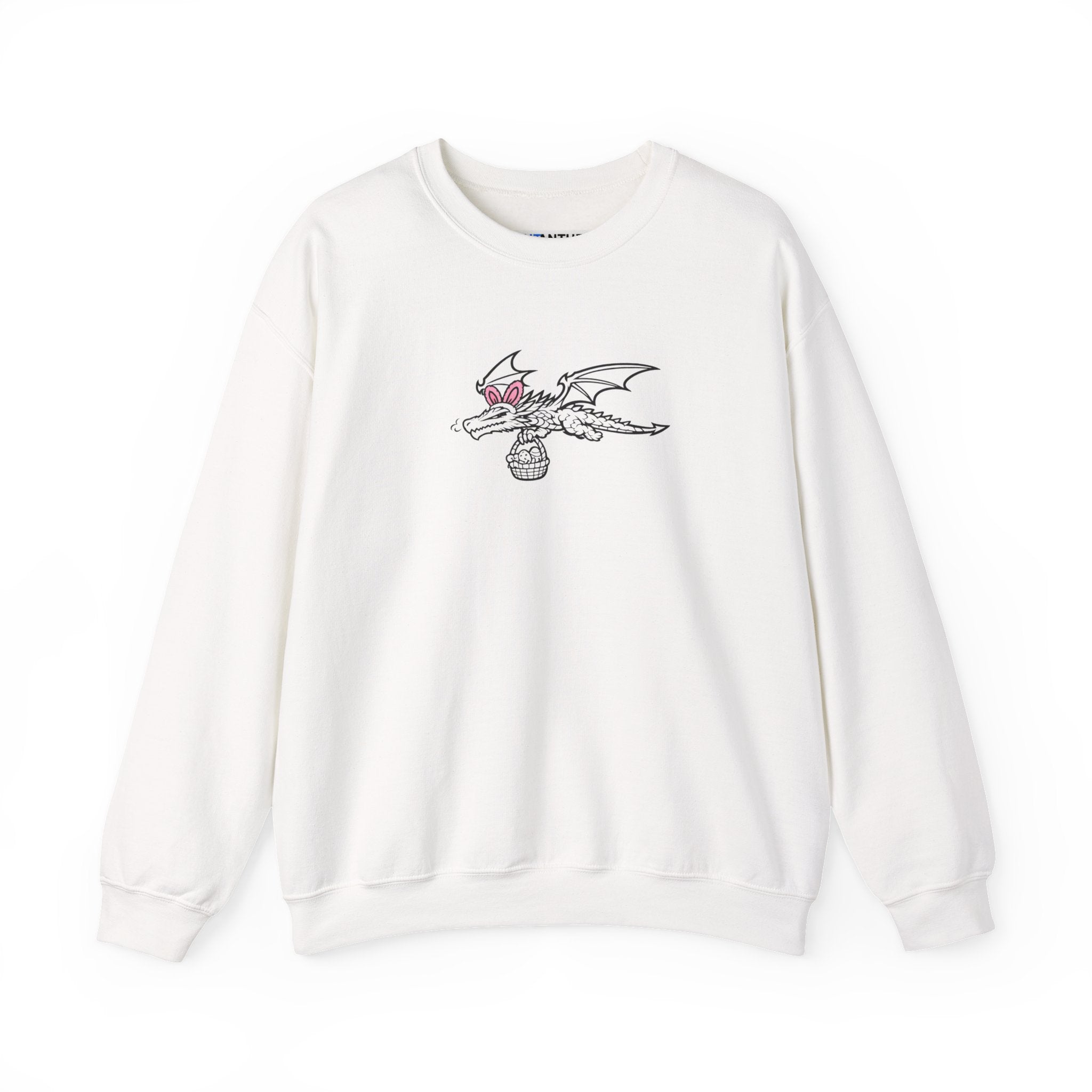 Easter Dragon Holding Easter Basket Crewneck Sweatshirt - Mutantur Labs LLC