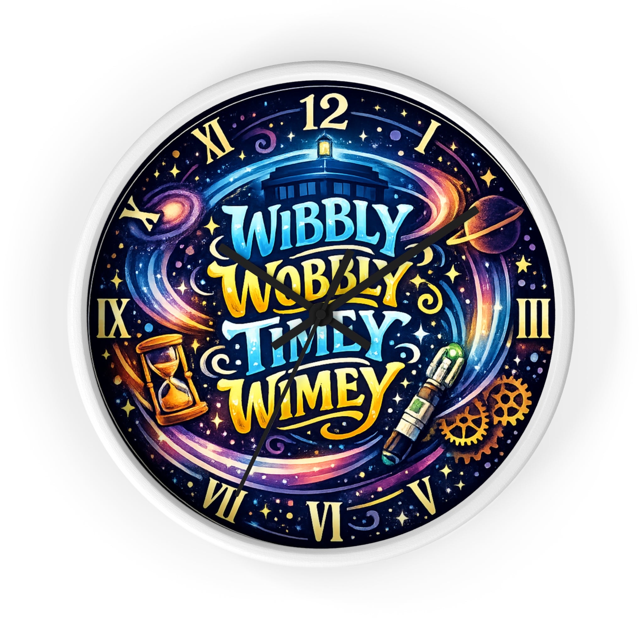 Wibbly Wobbly Timey Wimey Wall Clock — Doctor Who Inspired Galaxy Clock - Mutantur Labs LLC
