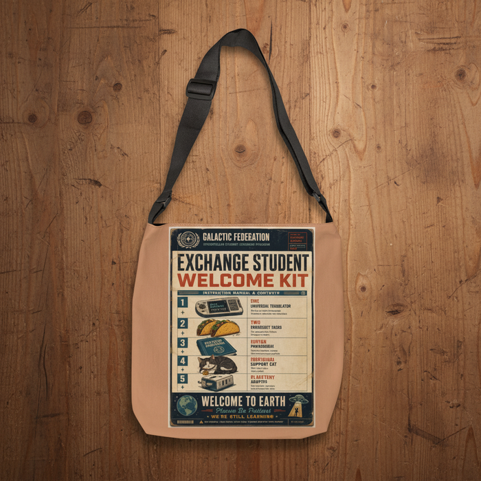 Galactic Federation Exchange Student Welcome Kit Tote Bag — Retro Space Travel Poster Design