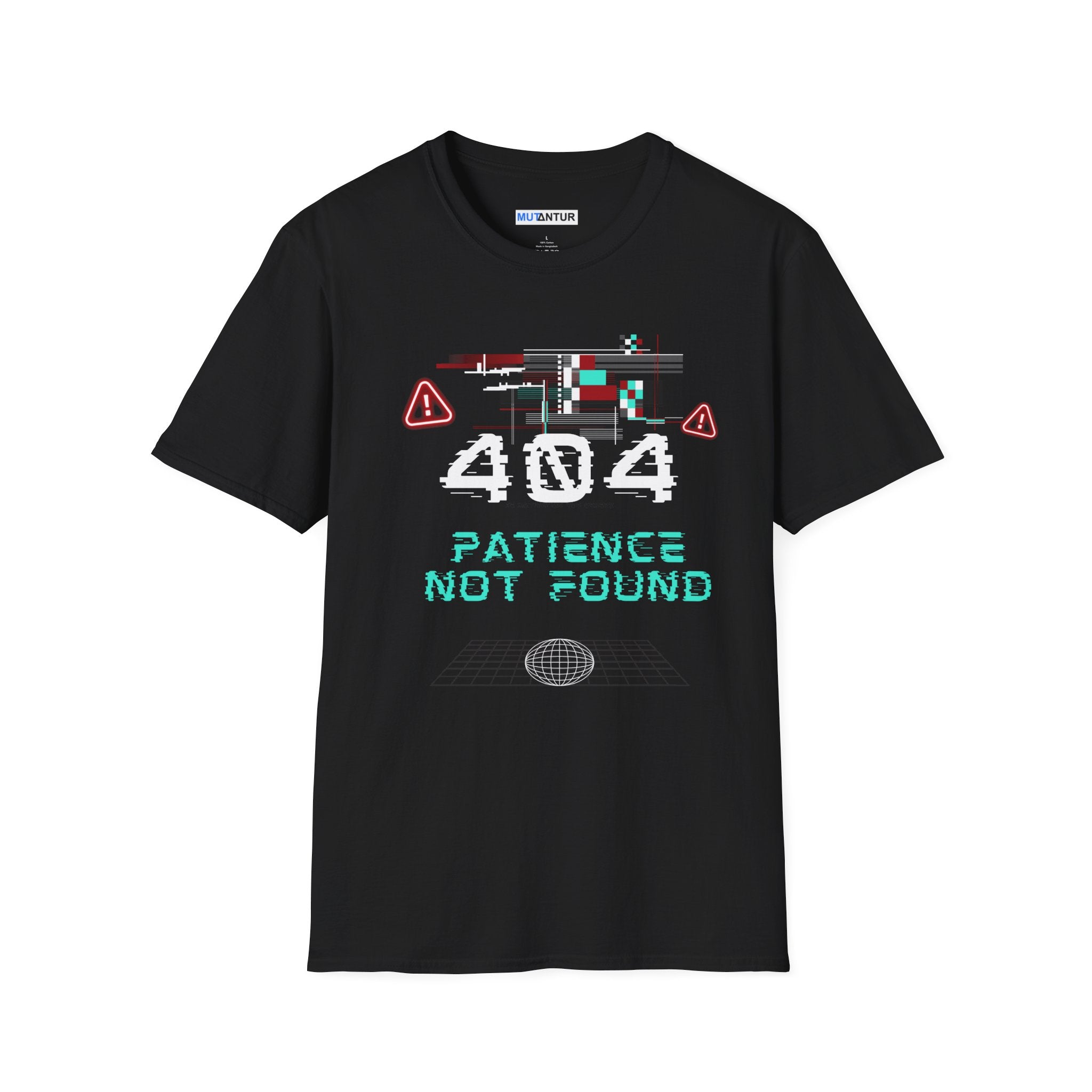 404 Patience Not Found Retro Glitch Tech Tee - Mutantur Labs LLC