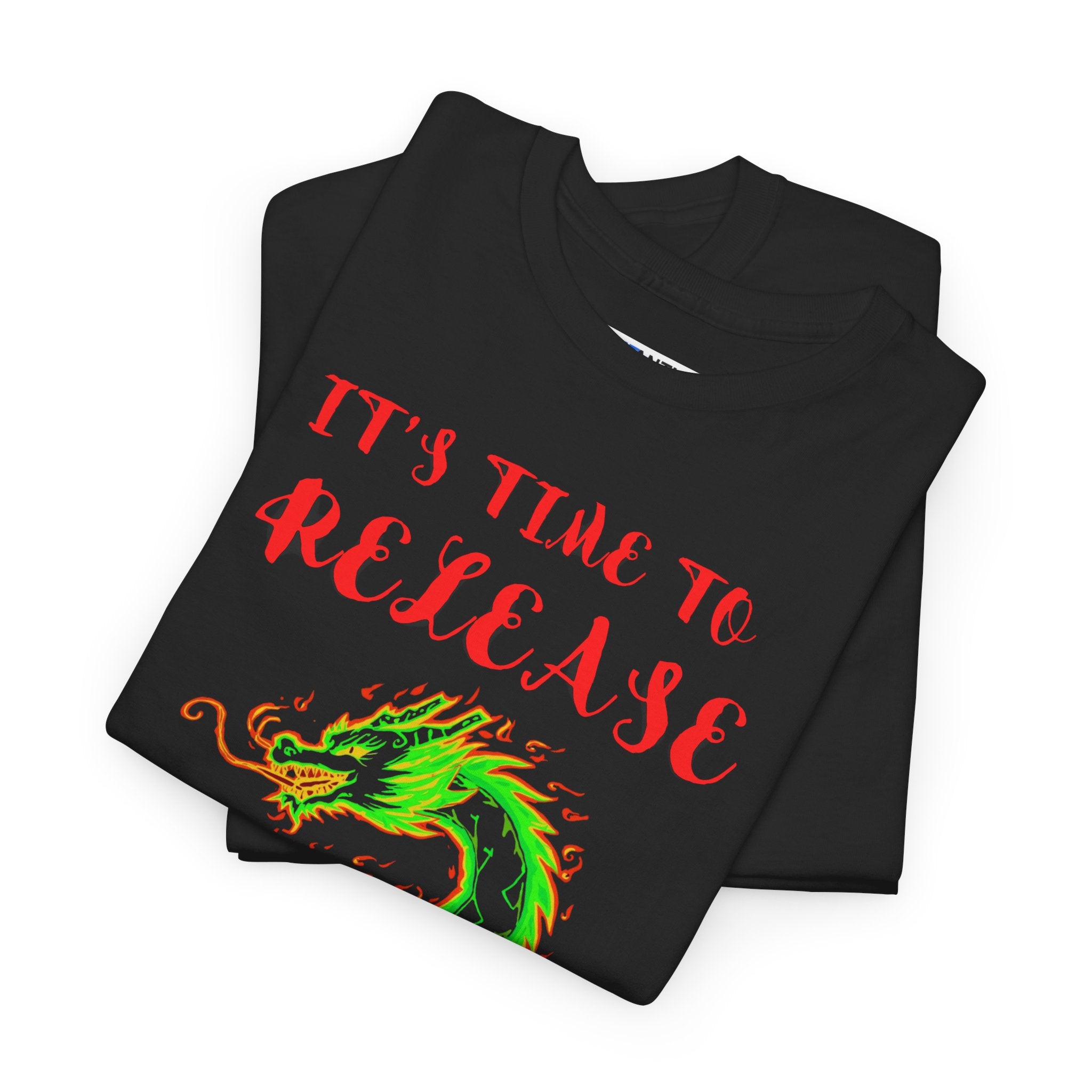 Release the Dragon T-Shirt | Green Dragon Illustration, Retro Script - Mutantur Labs LLC