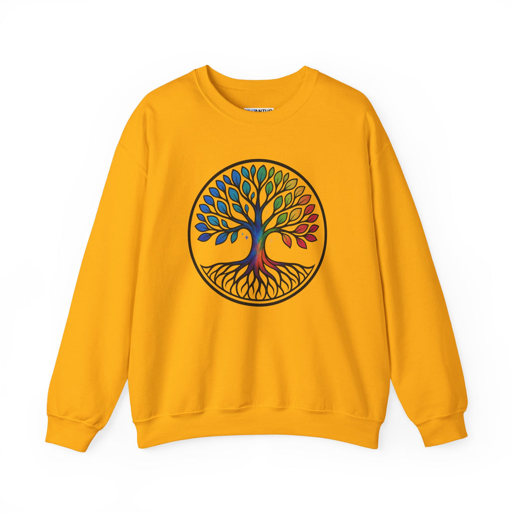 Rainbow Tree of Life graphic crewneck sweatshirt, alternate colorway