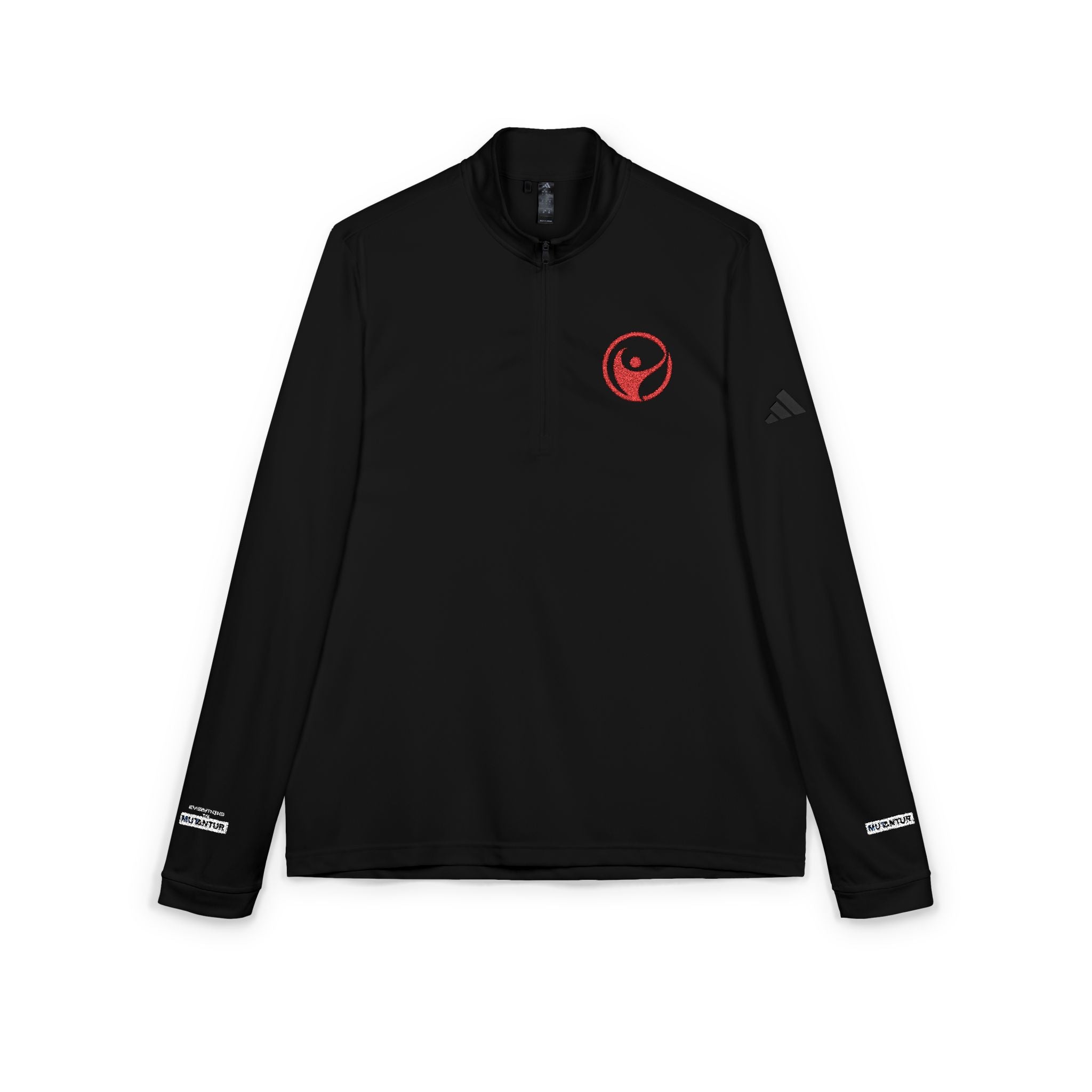 Adidas® Quarter-Zip Pullover with Red Intrepid Logo | UPF 50+ Lightweight Performance Layer - Mutantur Labs LLC