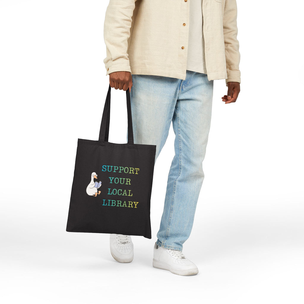 Support Your Local Library Canvas Book Tote Bag - Mutantur Labs LLC