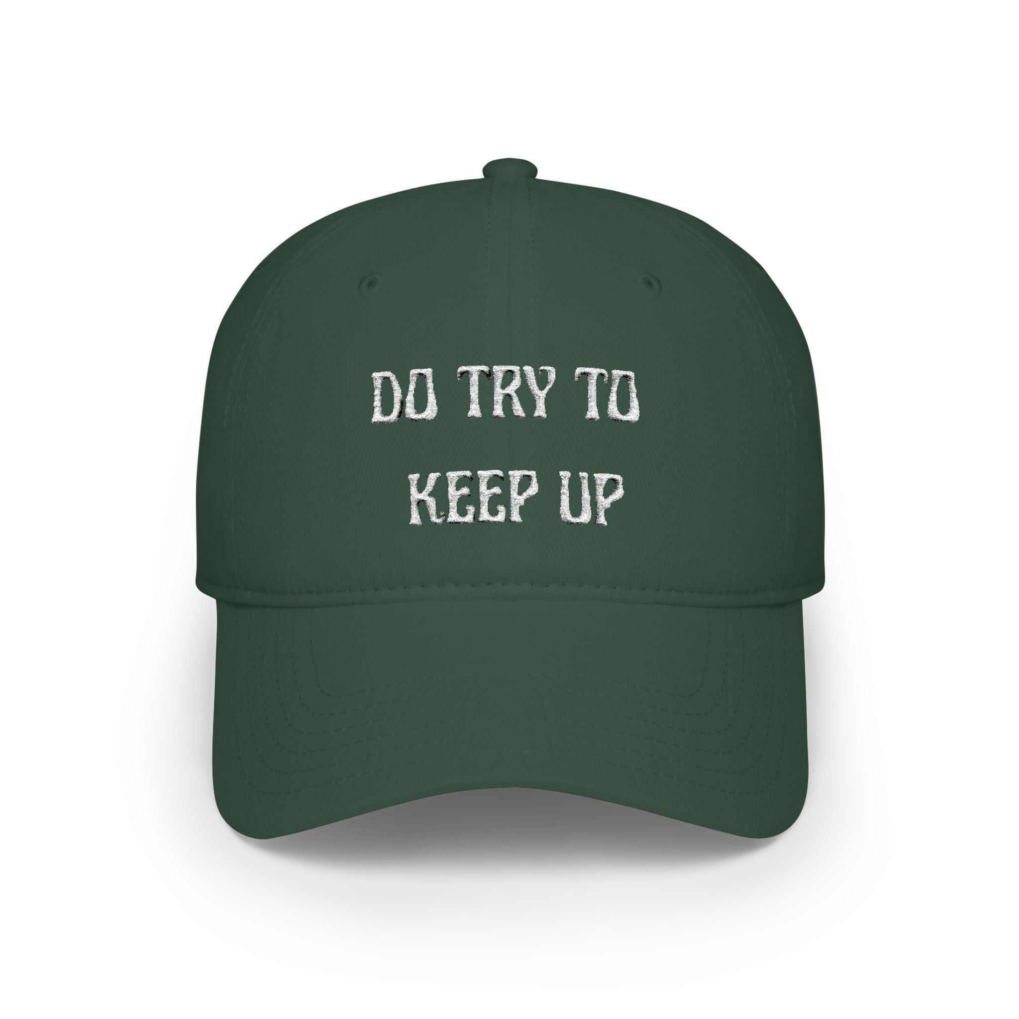 Do Try To Keep Up Baseball Cap — Red Casual Embroidered Statement Hat - Mutantur Labs LLC
