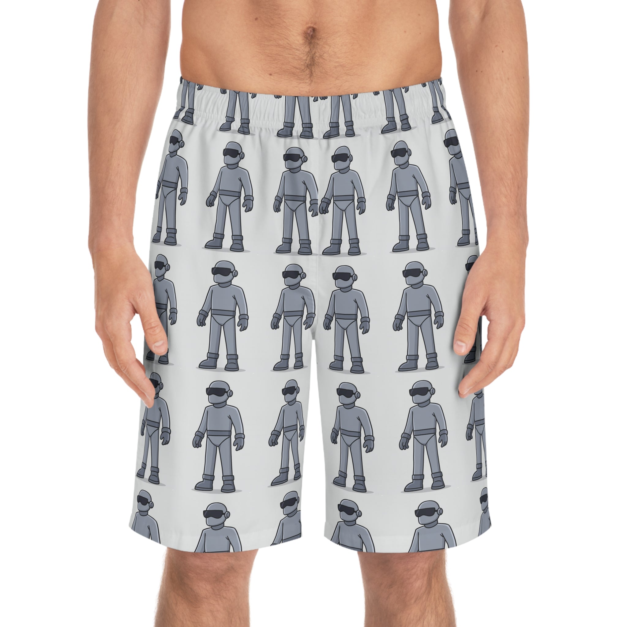 Got Gort Robot Board Shorts – Men’s Sci-Fi Swim Trunks - Mutantur Labs LLC