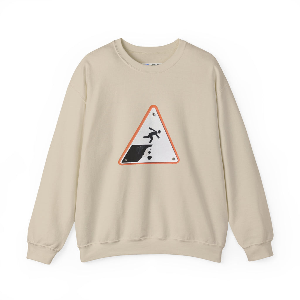 Irish Cliff Edge Warning sign funny Graphic Crewneck Sweatshirt - Mutantur Labs LLC